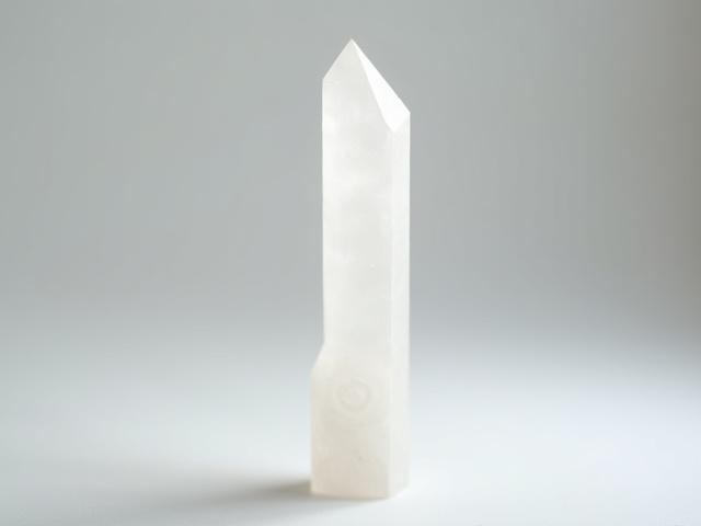 Vara de selenita grabada con símbolos